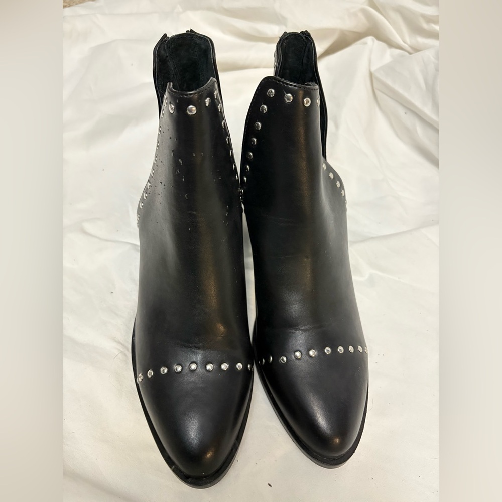 Steve Madden Black Silver Studded Ankle Boots